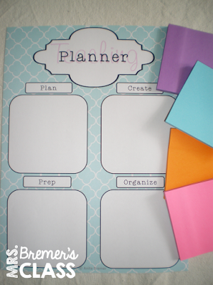 FREE sticky note planner for teachers