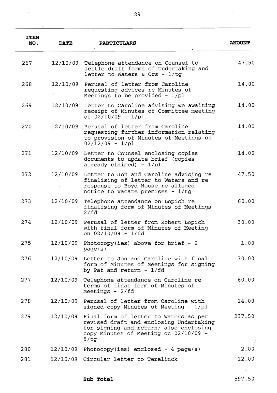 Filed Application for Assessment of Solicitor/Client Costs