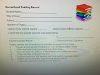 Click on the Recreational Reading Record picture for a copy