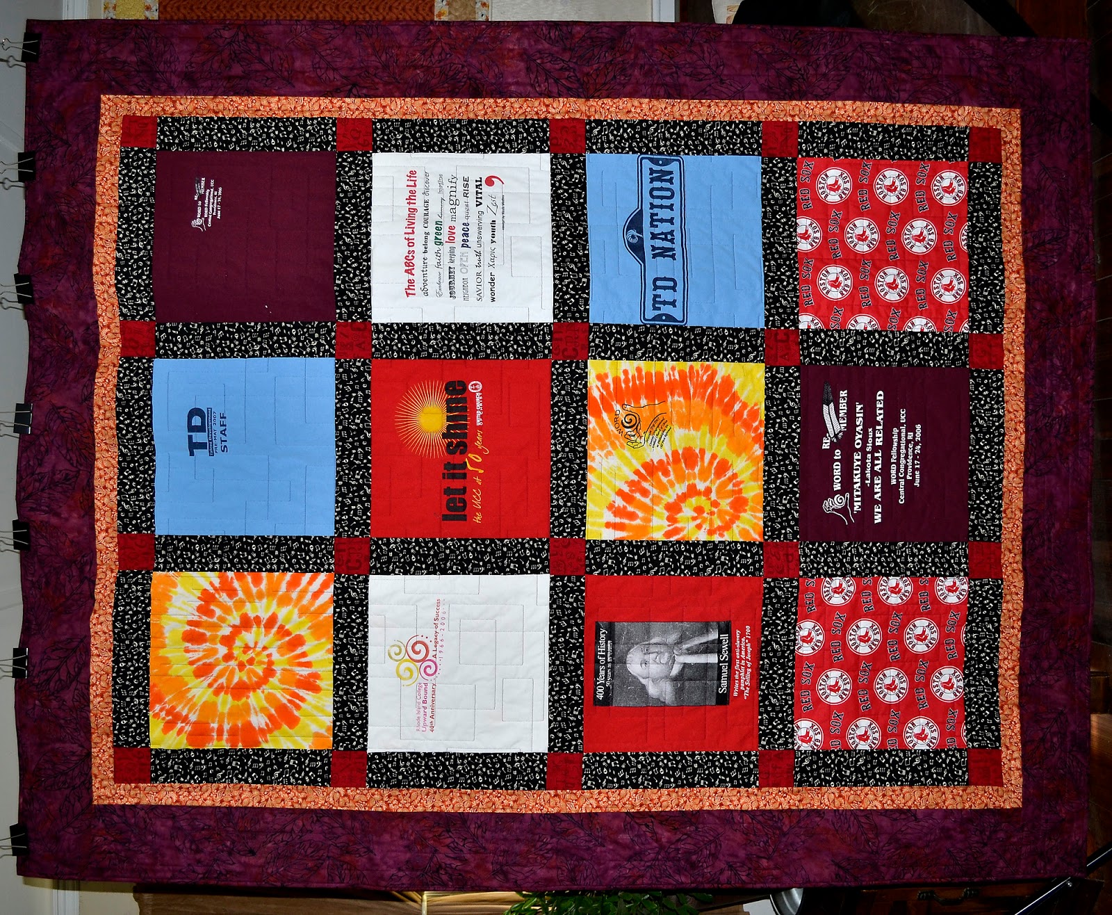 Quilts and Musings TeeShirt Quilt Finished!