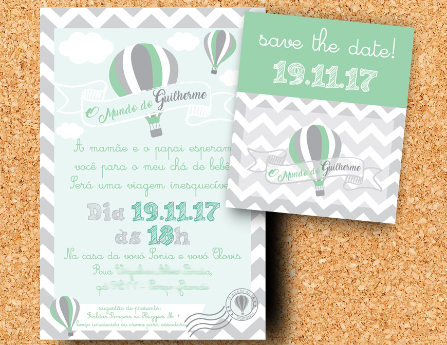 save the date cha de fraldas