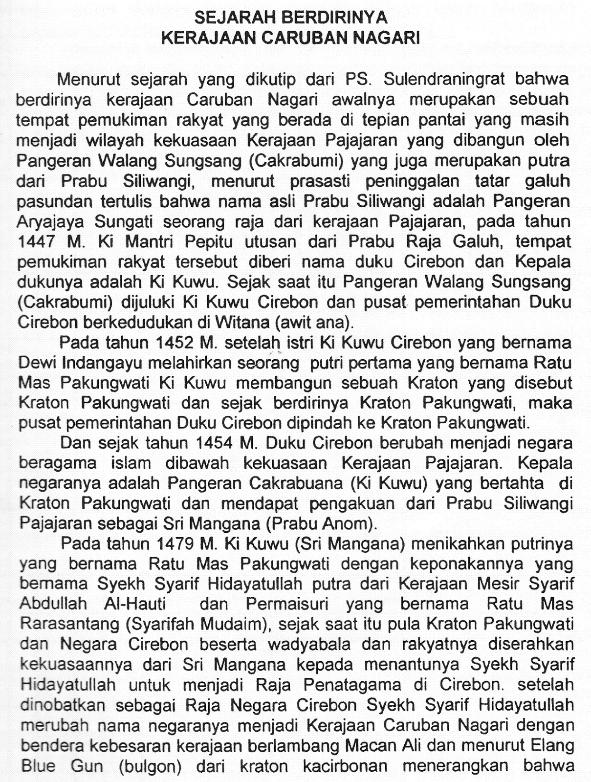 Contoh Cerita Babad Cirebon Latihan Online