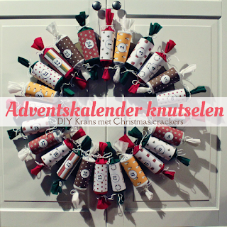 Handleiding adventskalender knutselen: krans met Christmas crackers