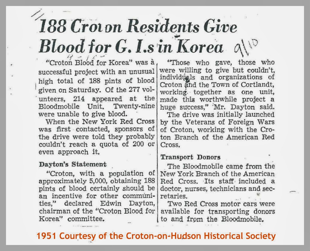 EverythingCroton A BLAST FROM CROTON BLOOD DRIVES PAST 1951 & 1973