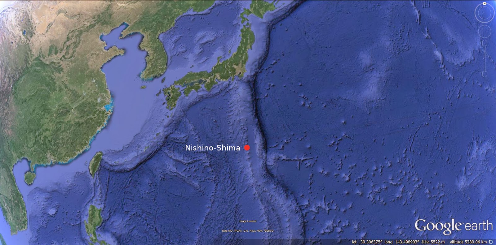 Localisation du volcan Nishino-Shima