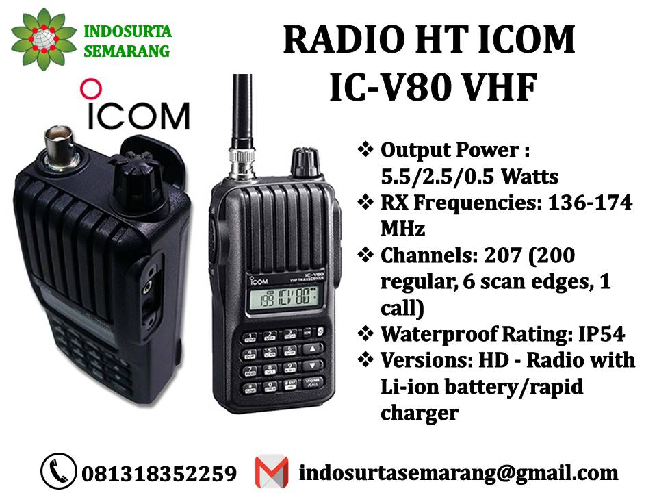Jual Handy Talky HT ICOM V80 Harga Terjangkau di Semarang Jual Handy Talky HT ICOM V80 Harga Terjangkau di Semarang