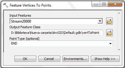 convertir vértices a punto con arcgis