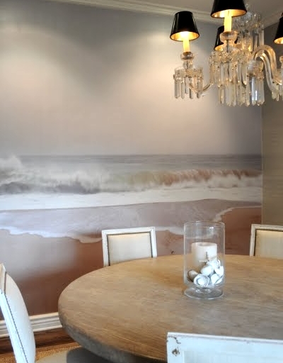 photo wallpaper in dining room