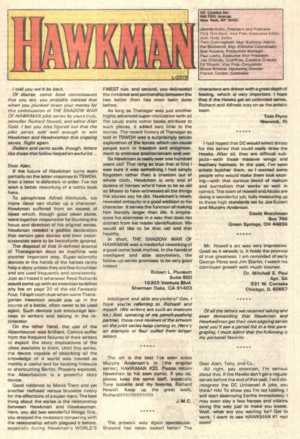 Hawkman (1986) Issue #1 #1 - English 26