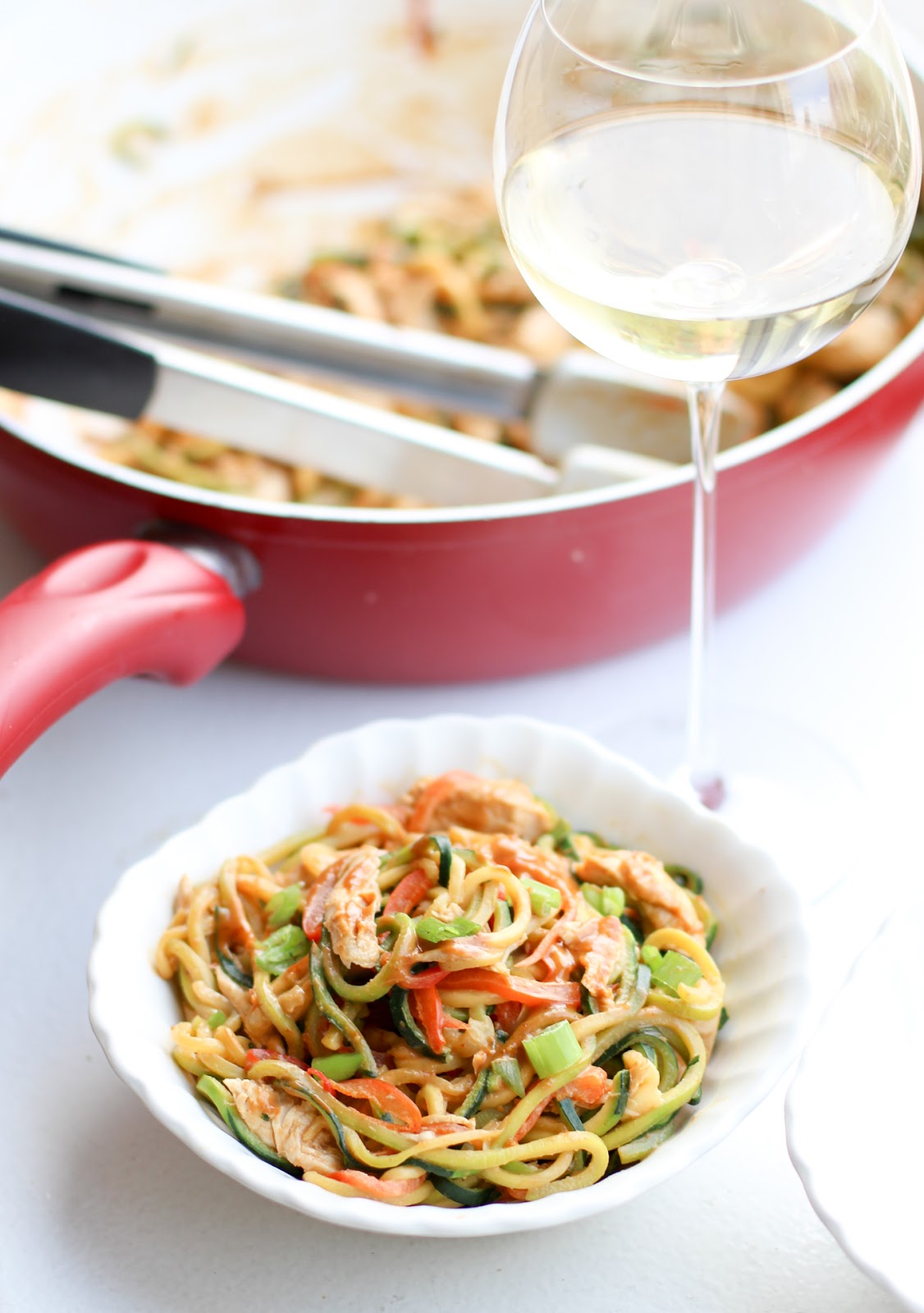 Zoodles with Chicken and Peanut Sauce