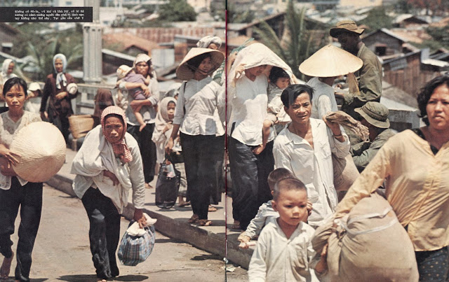 Vietnamese people flee from the fighting