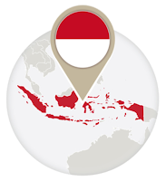 Indonesian flag and map