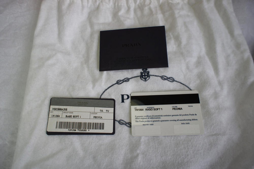 prada bag authenticity card