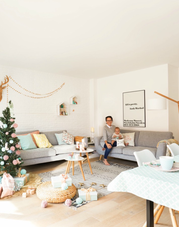 Una casa real con decoración de Navidad lowcost
