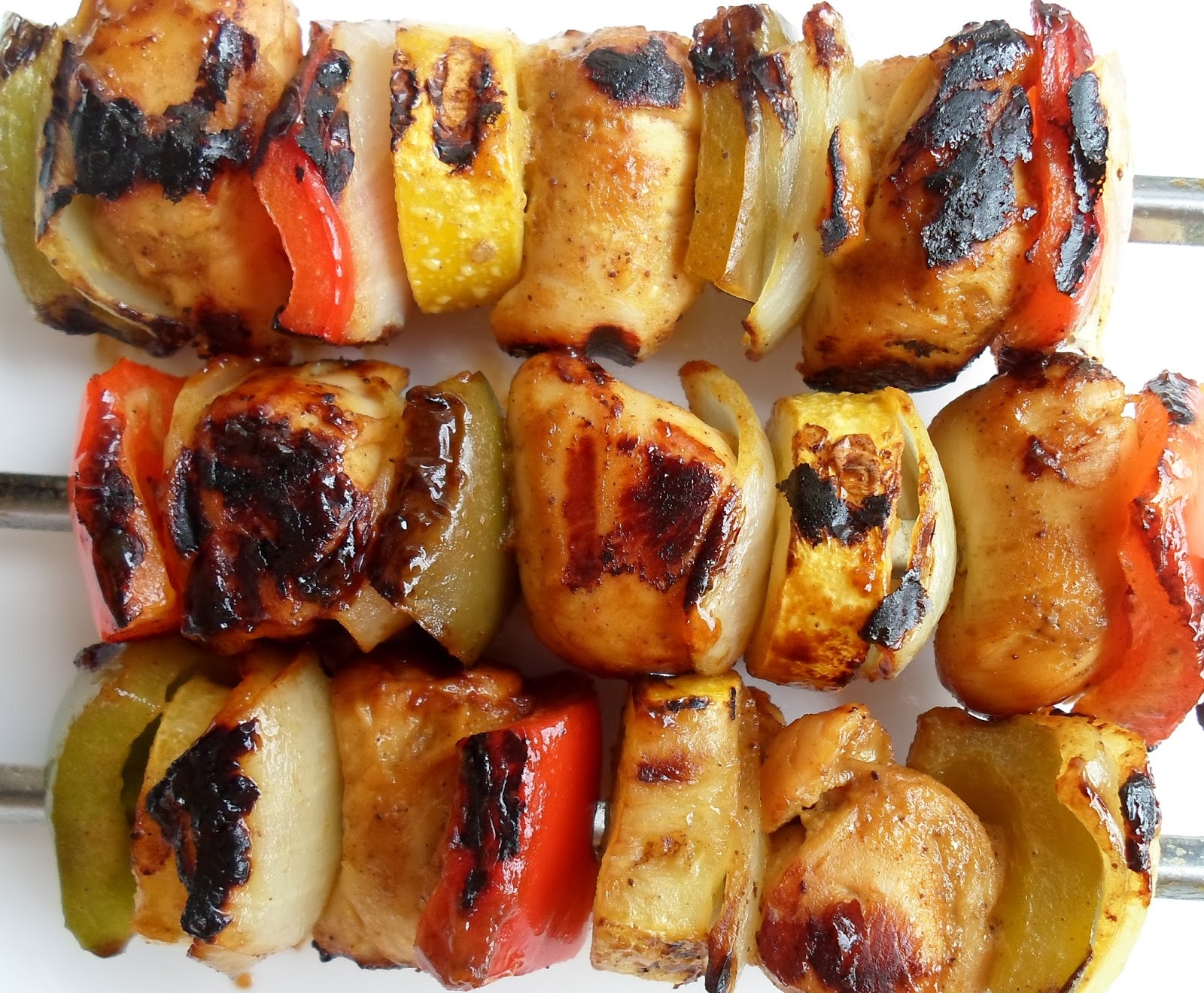 Happier Than A Pig In Mud Grilled Chicken Kabobs with Mustard, Brown