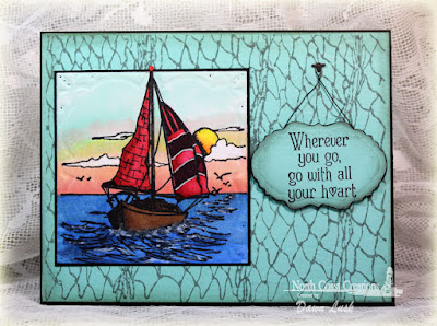 North Coast Creations Stamp sets: Sail Away, Our Daily Bread Designs Stamp sets: Fishing Net Background, ODBD Custom Dies: Vintage Labels, Workshop Tools