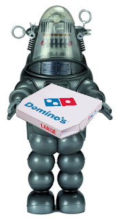 Humanoid robot robotics mechatronic engineering with pizza