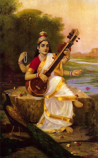 The Goddess Saraswati,  Raja Ravi Varma, 1895.