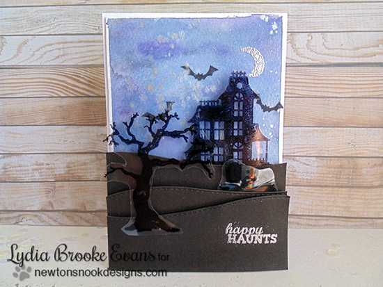 Haunted House Halloween card by Lydia Brooke for Newton's Nook Designs | Spooky Street Stamp Set