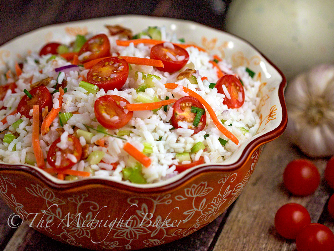 Fiesta Rice Salad with House Special Dressing The Midnight Baker
