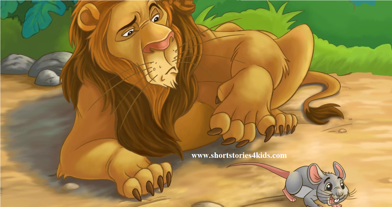 The Lion And The Mouse English Short Story For Kids Short Stories For Kids