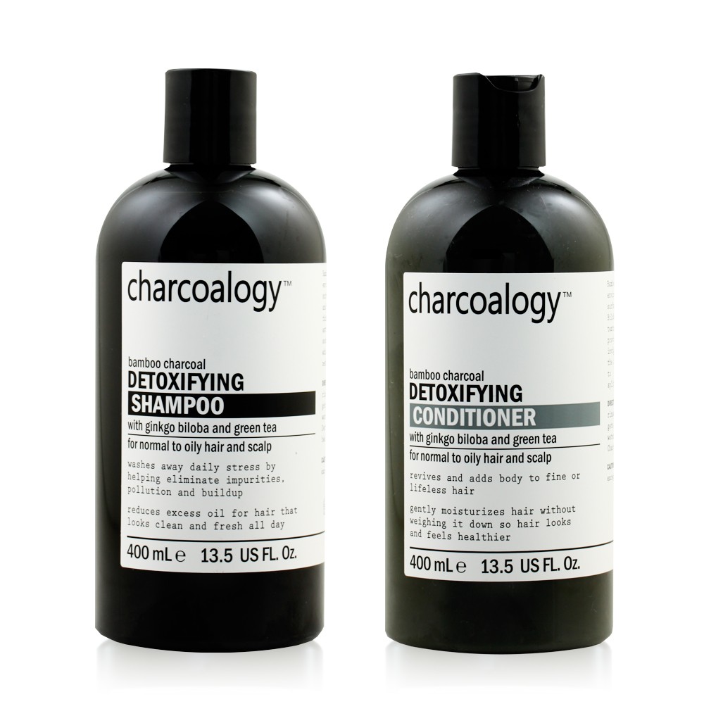 (Set)400ml Charcoalogy Bamboo Charcoal Detoxifying Shampoo+Conditioner ...