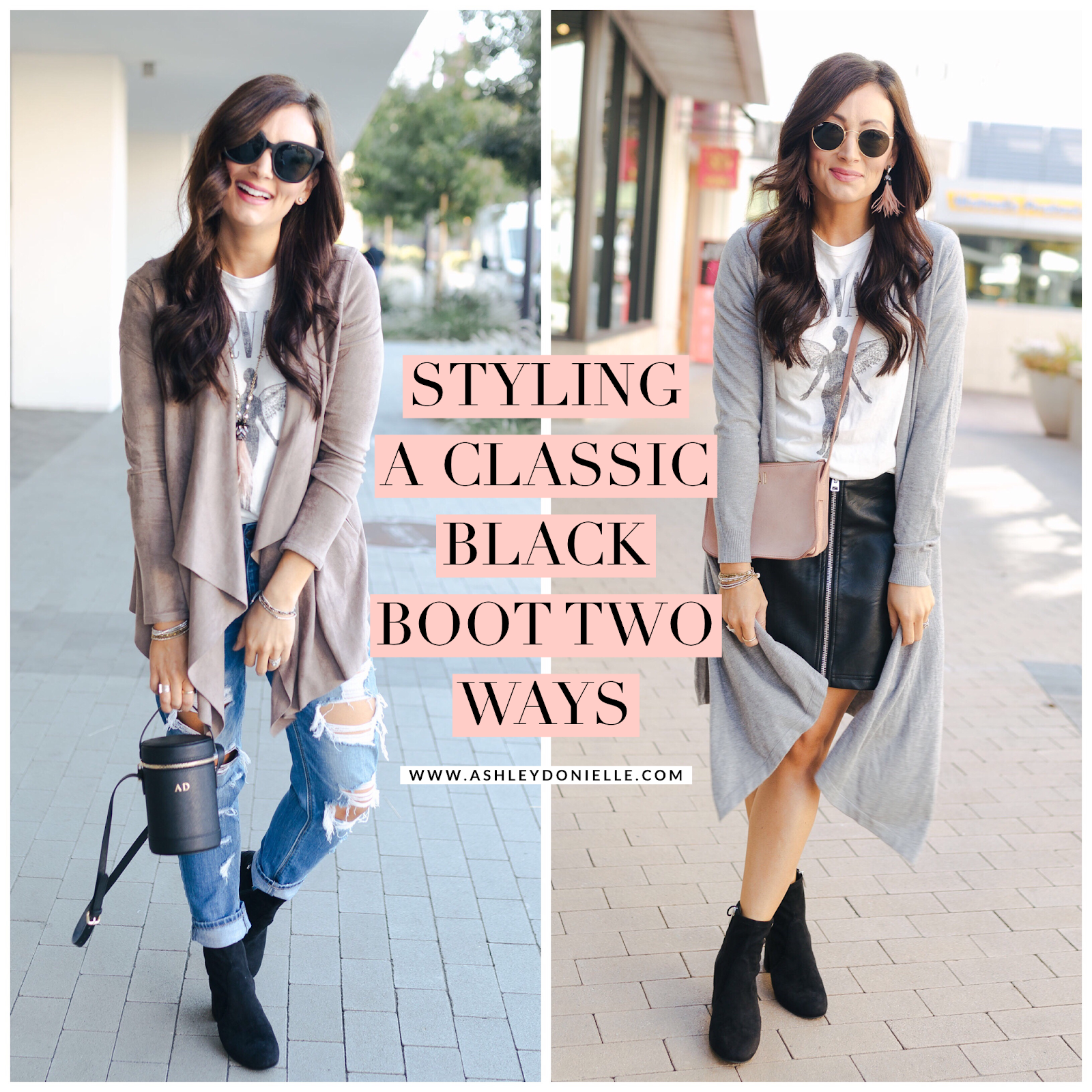 Styling a Classic Black Boot Two Ways with Famous Footwear - Ashley ...