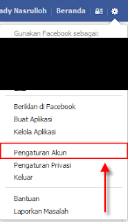 klik gambar Gerigi di pojok Beranda lalu piih Pengaturan Akun klik gambar Gerigi di pojok Beranda lalu piih Pengaturan Akun