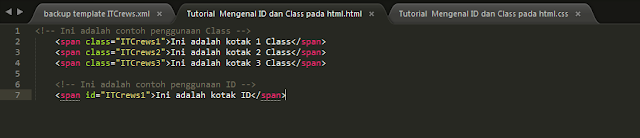 Tutorial : Mengenal ID dan Class pada html