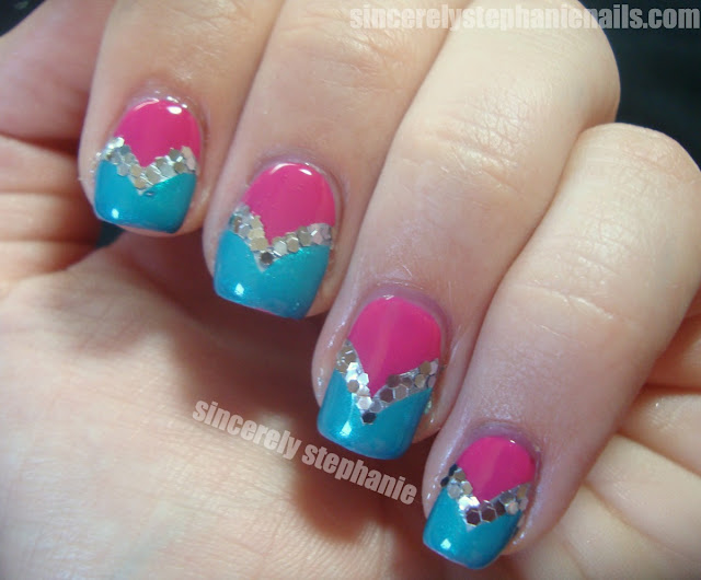 fishtail nail art glitter