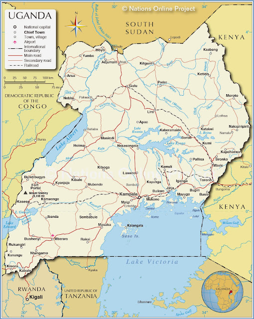 Mapa de Uganda