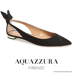 Meghan Markle wore AQUAZZURA Deneuve Bow Pointy Toe Flat