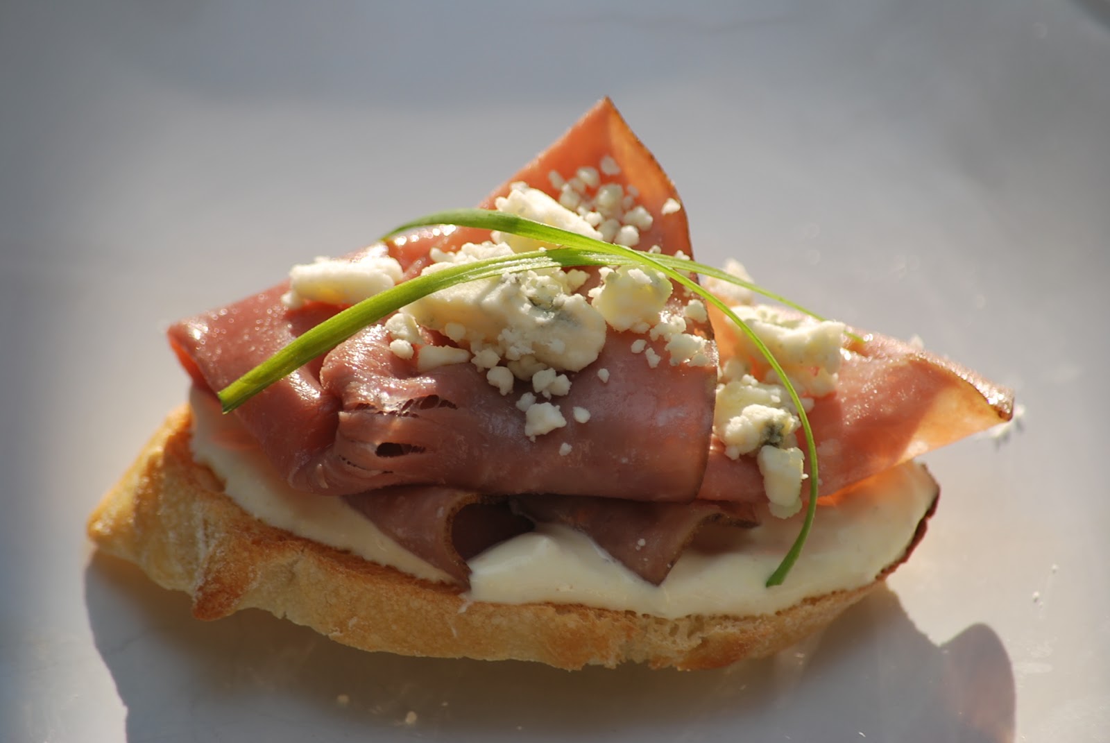 My story in recipes: Beef and Blue Crostini