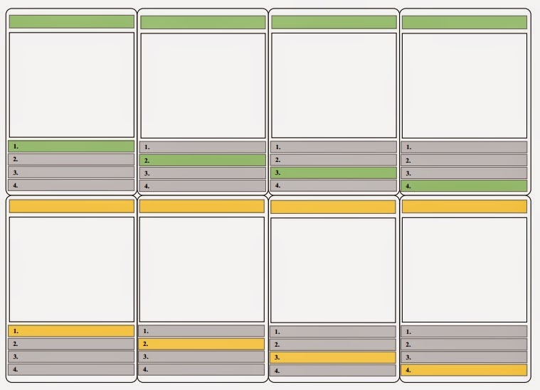 ICTidee 209. Wordsjabloon Maak je eigen kwartetspel.