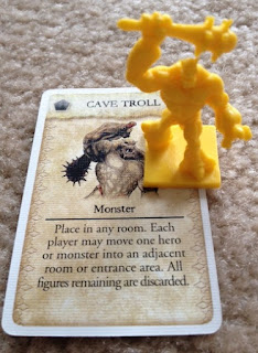 Cave Troll card and figure from Fantasy Flight Game