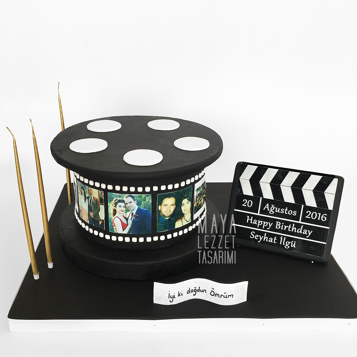 Maya Lezzet Tasarımı FİLM ŞERİDİ PASTA MOVİE CAKE FOTOGRAFLI PASTA
