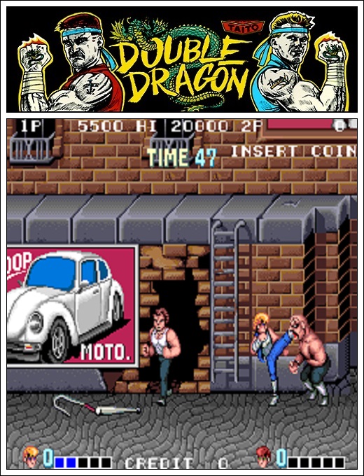 Arcade, Taito] Double Dragon, 1987 #1 smash hit beat-em-up and spiritual  sequel to Renegade. First arcade game I played as an 8 year old. I restored  this one in 2005. Still my