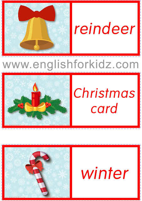 Christmas dominoes for ESL students