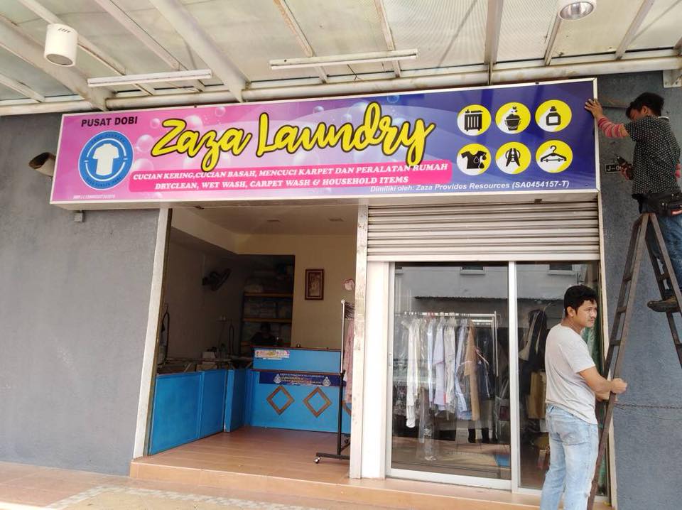 Signboard Murah Kedai Dobi Zaza Laundry SIGNBOARD . Dataran Glomac