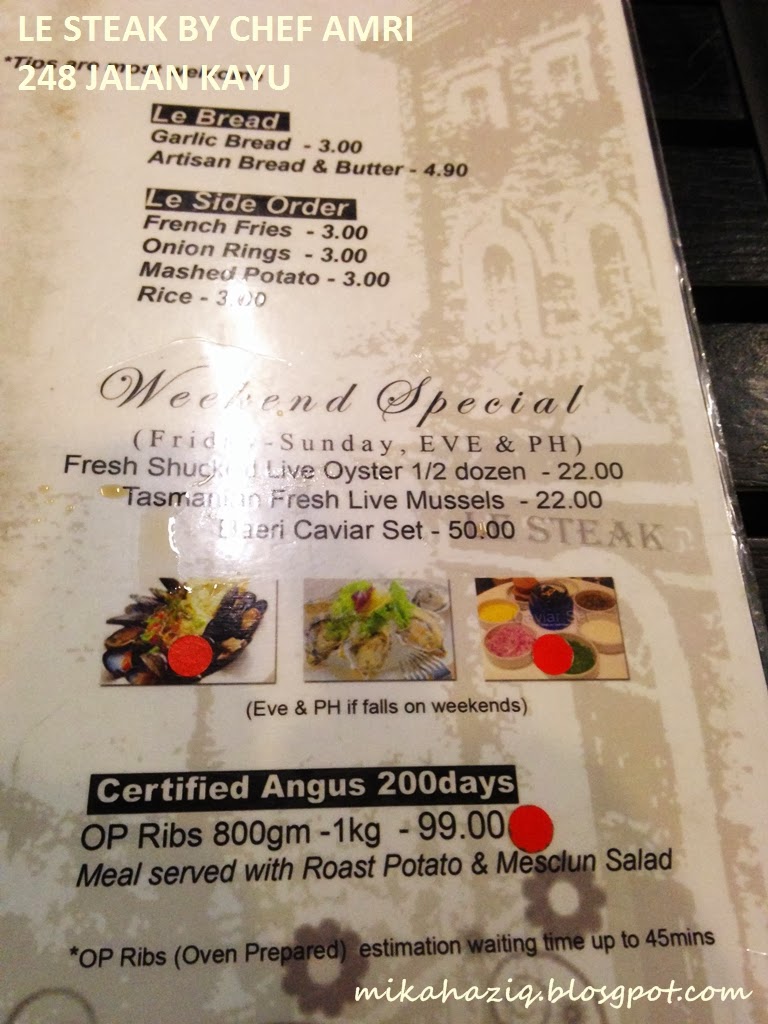 mikahaziq Halal Steak Singapore Le Steak by Chef Amri 248 Jalan Kayu