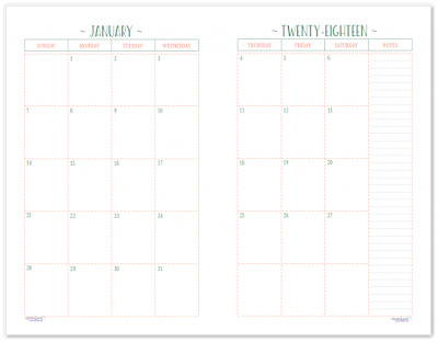 monthly calendar with lines