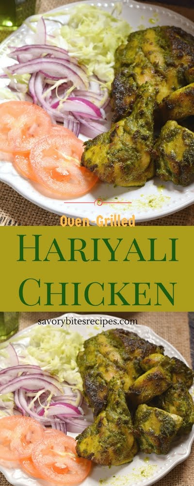 Hariyali CHicken Fry Oven Grilled Tikka Kabab Kabob