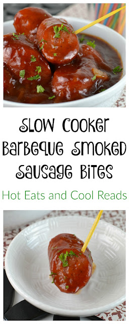 A great appetizer for any holiday celebration or party! The homemade sauce is packed full of flavor and it goes great with the sausage! Slow Cooker Balsamic Barbeque Smoked Sausage Bites Recipe from Hot Eats and Cool Reads