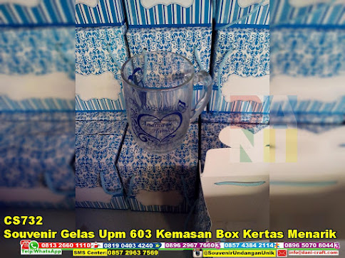 jual Souvenir Gelas Upm 603 Kemasan Box Kertas Menarik