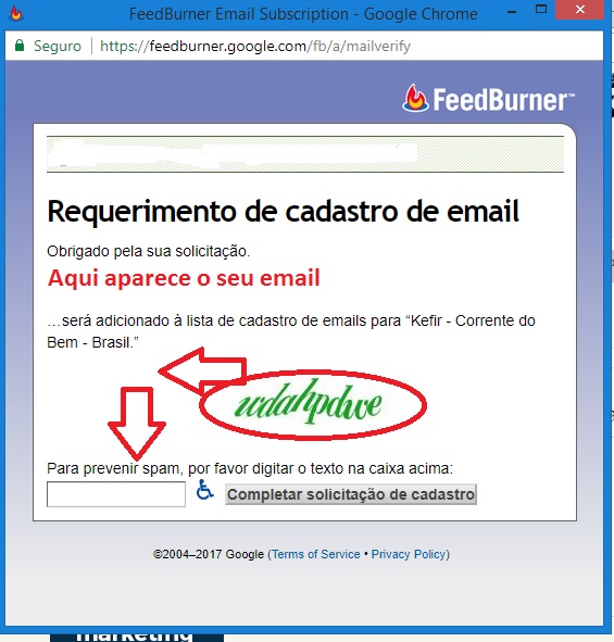 Repetir o texto que aparece em cada cadastro, na caixa em branco. Repetir o texto que aparece em cada cadastro, na caixa em branco.