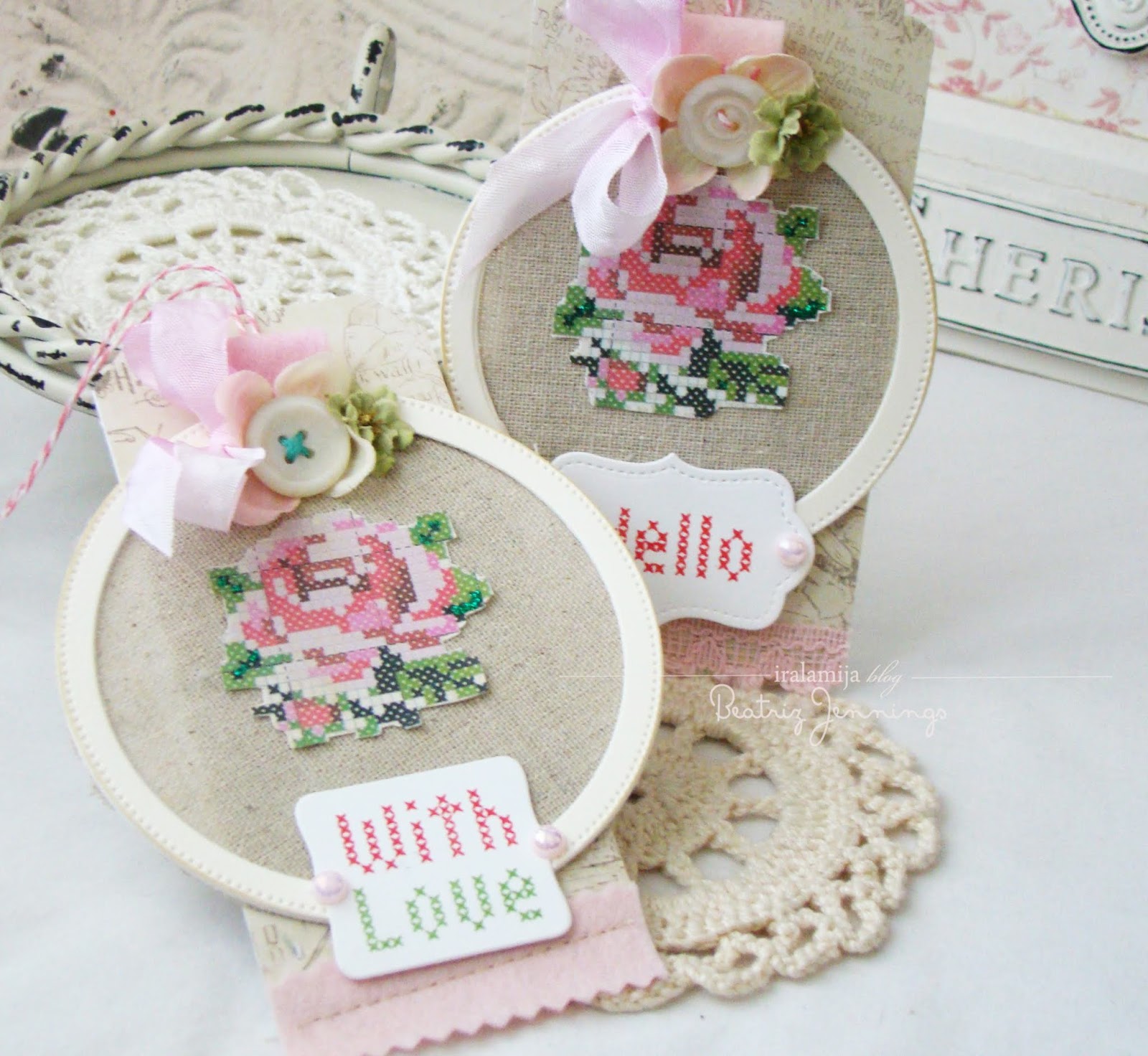 Iralamija embroidery hoop tag set