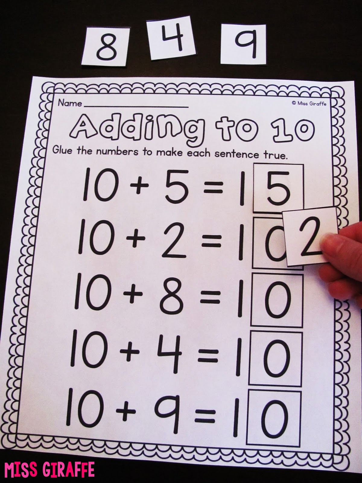 Miss Giraffe's Class: Making a 10 to Add