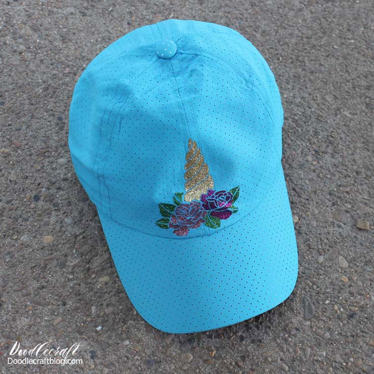 Unicorn Ironon Vinyl Baseball Hat with Cricut!