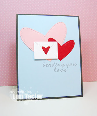 Sending You Love card-designed by Lori Tecler/Inking Aloud-stamps and dies from Lil' Inker Designs