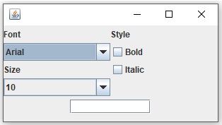 Java Program to create GUI and apply the changes to the text in the ...
